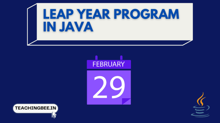 Leap Year Program In Java
