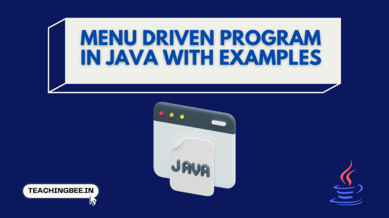 Menu Driven Program In Java With Examples