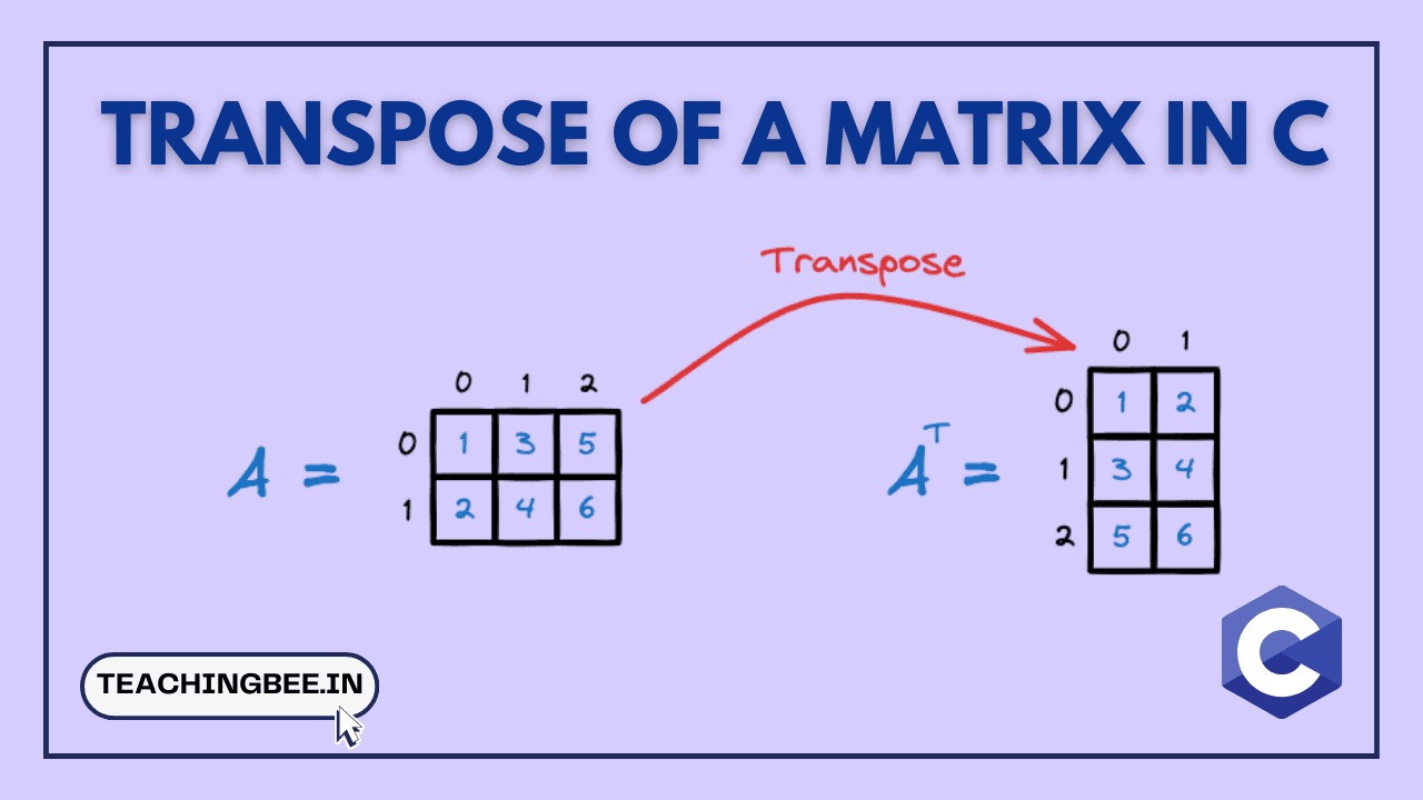 How To Find Transpose Of A Matrix In C - TeachingBee